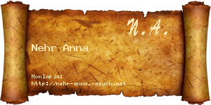 Nehr Anna névjegykártya